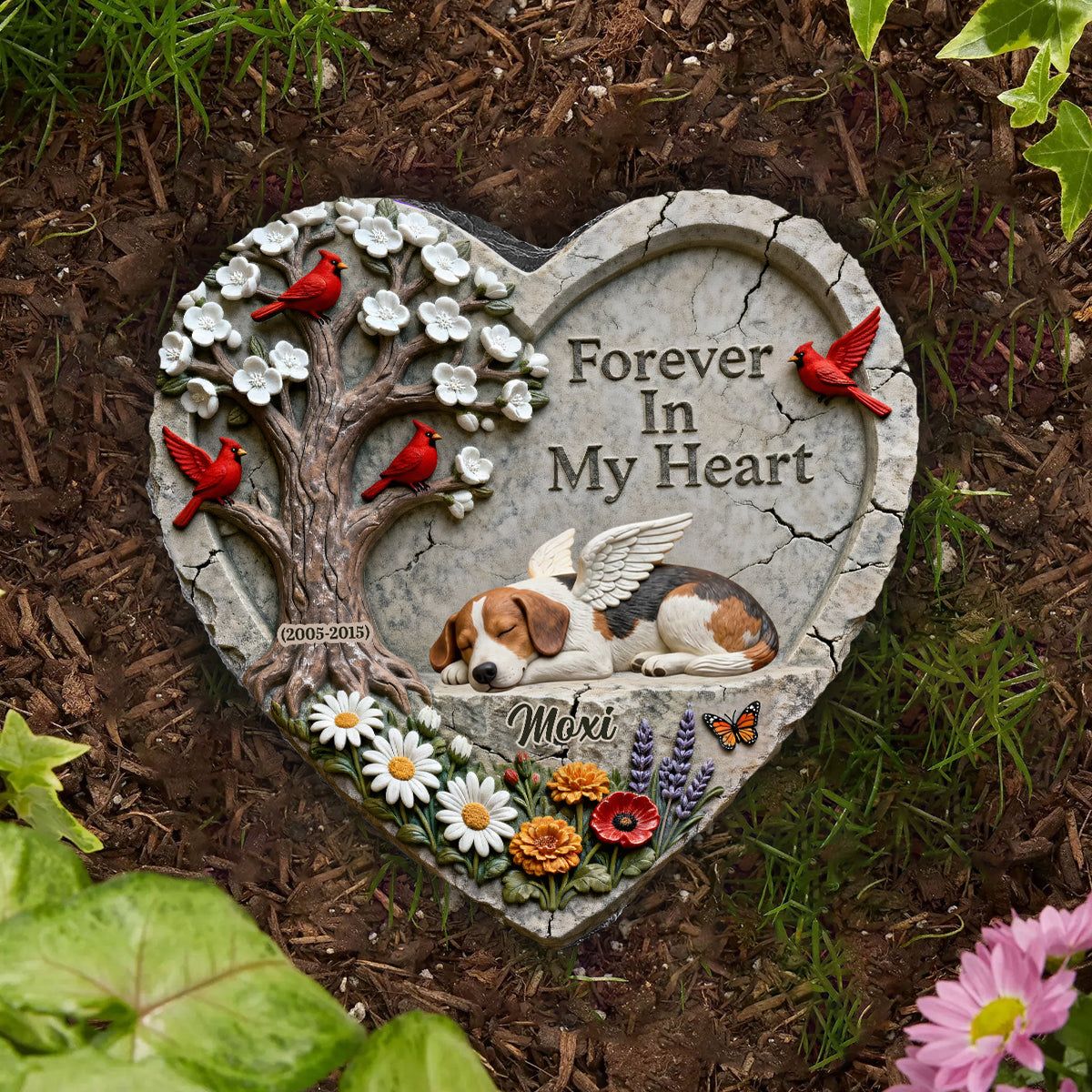 Forever In My Heart - Personalized Dog Heart Shaped Stone