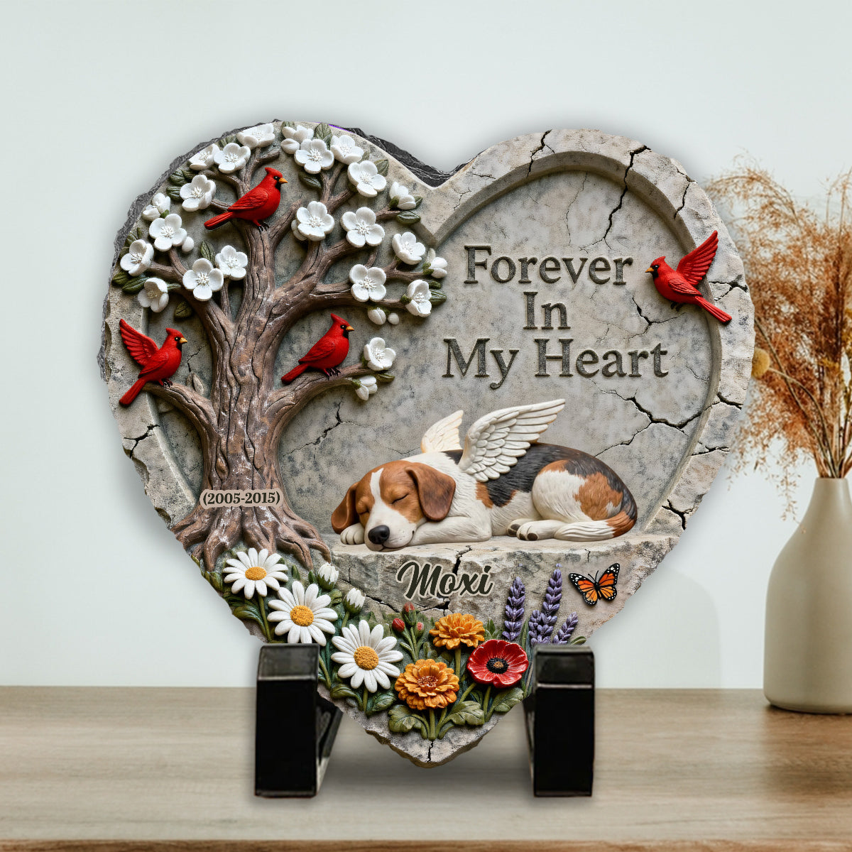 Forever In My Heart - Personalized Dog Heart Shaped Stone