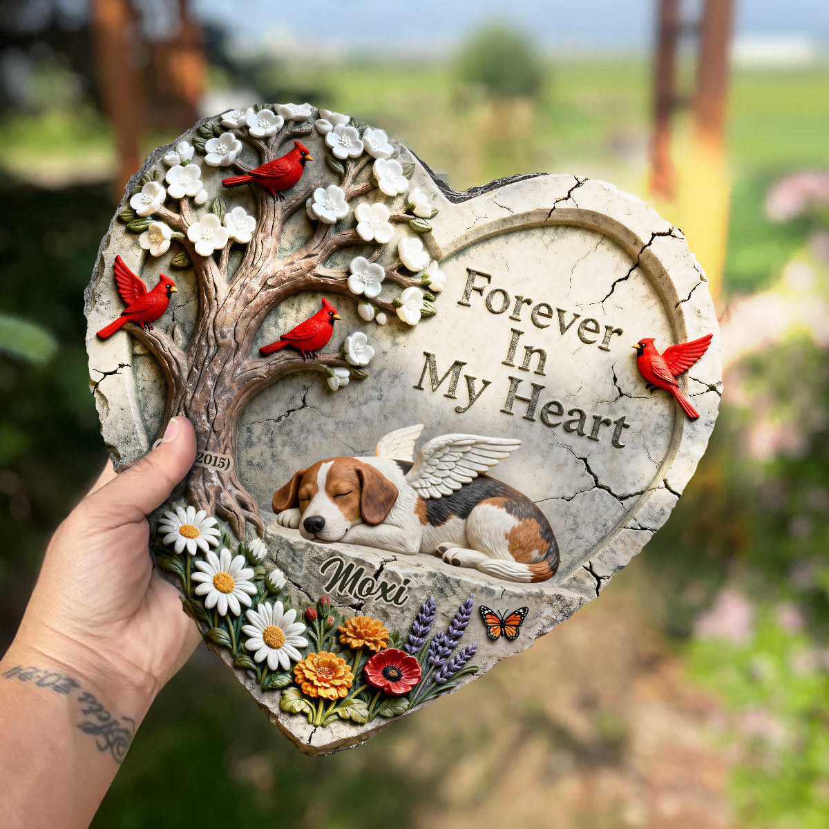 Forever In My Heart - Personalized Dog Heart Shaped Stone
