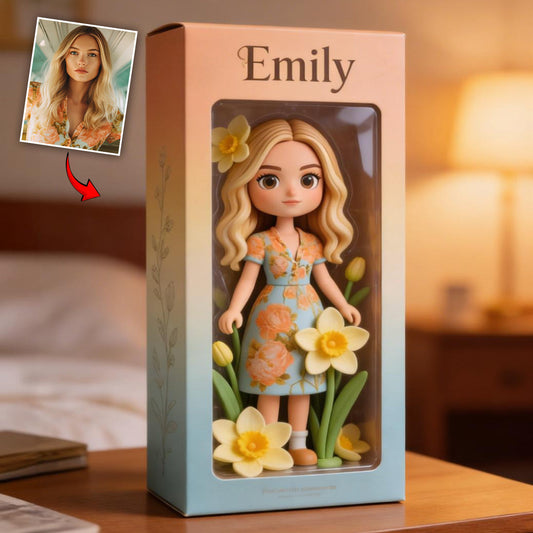 Individuell gestaltete Geburtsblume mit Foto – Personalisierte Acrylplakette in individueller Form zur Selbstliebe