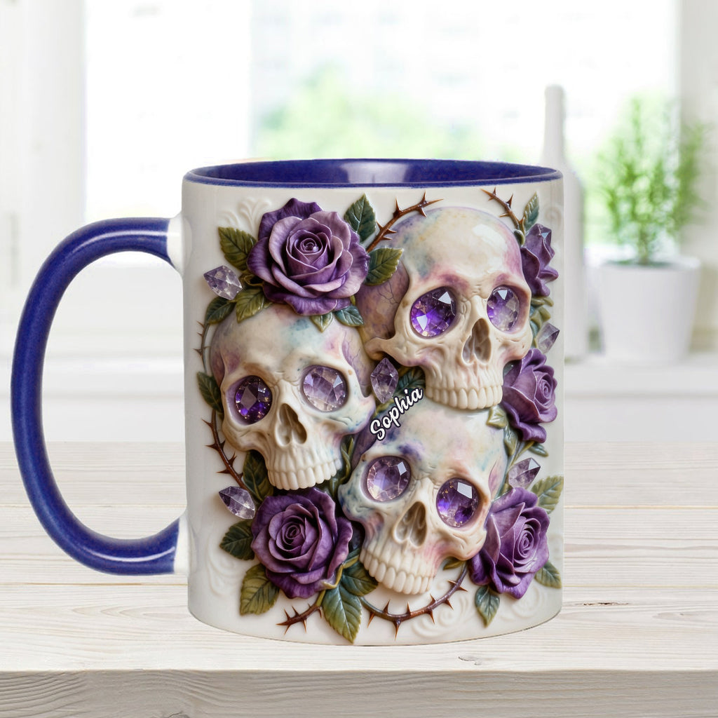 Skulls And Roses - Personalized Skull Accent Mug & Coaster