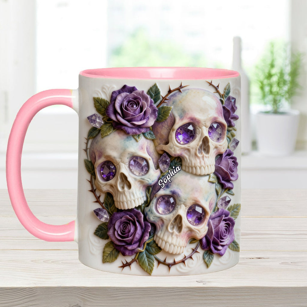 Skulls And Roses - Personalized Skull Accent Mug & Coaster