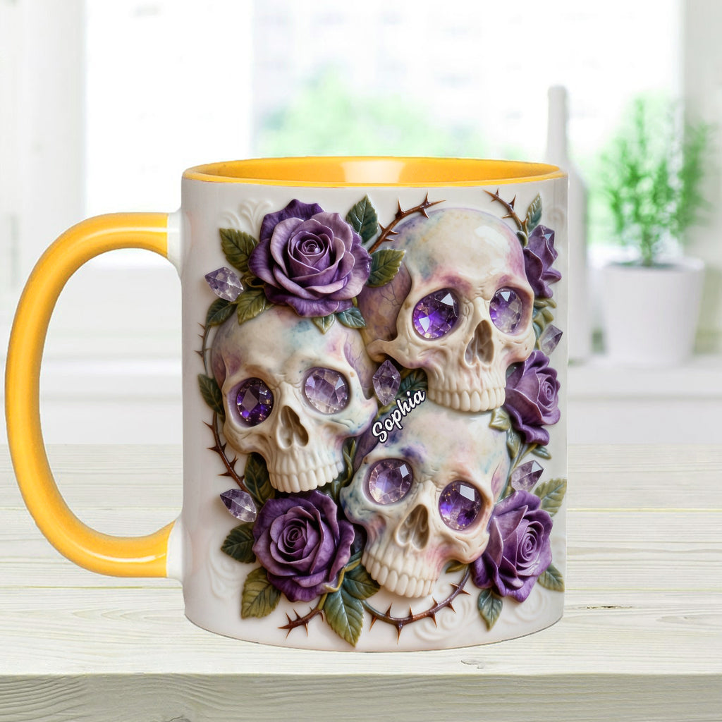 Skulls And Roses - Personalized Skull Accent Mug & Coaster