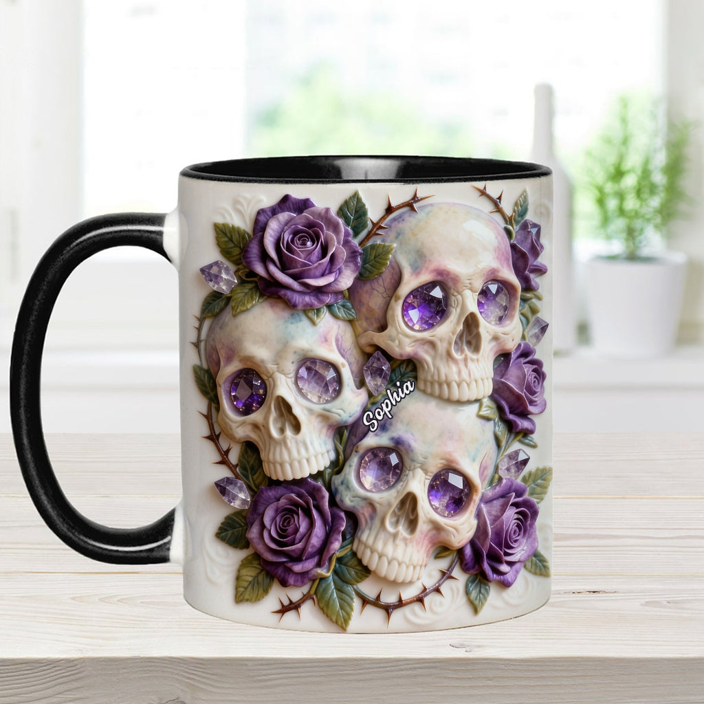 Skulls And Roses - Personalized Skull Accent Mug & Coaster