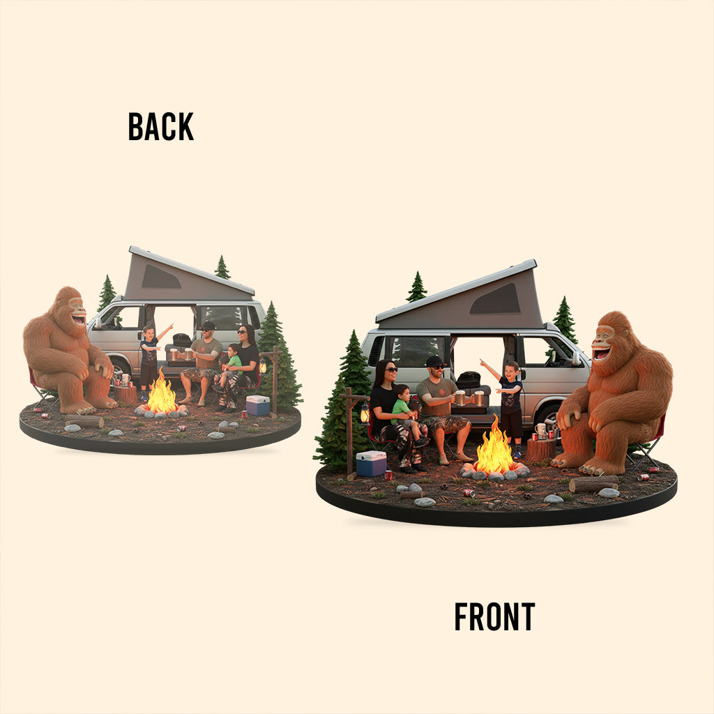 Funny Camp With Sasquatch, Custom From Any Photo - Personalized Camping Custom Shaped Acrylic Plaque