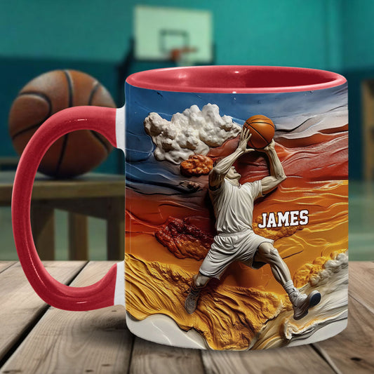 Cooler Basketballspieler – Personalisierte Tasse mit Basketballmotiv