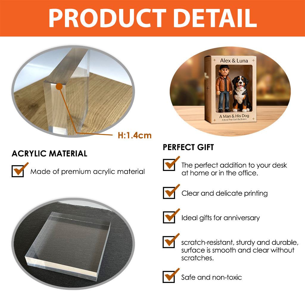 Eine unzerbrechliche Verbindung – personalisierte Acrylplakette in Hundeform
