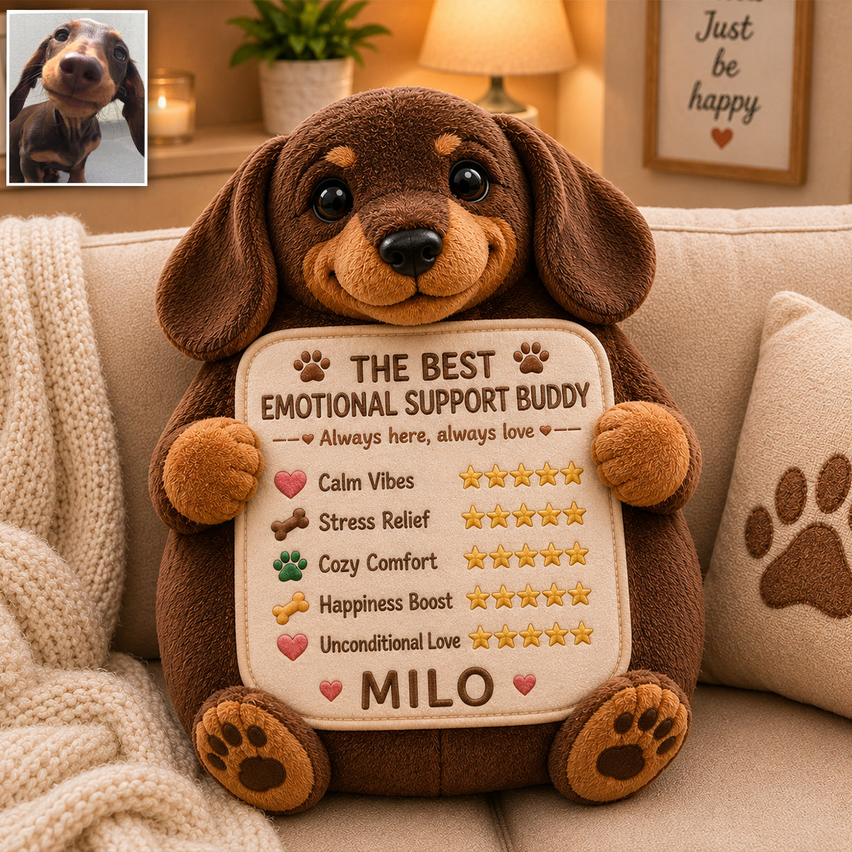 Any Photo Cute Pet - Personalized Dog Premium Faux Fur Pillow
