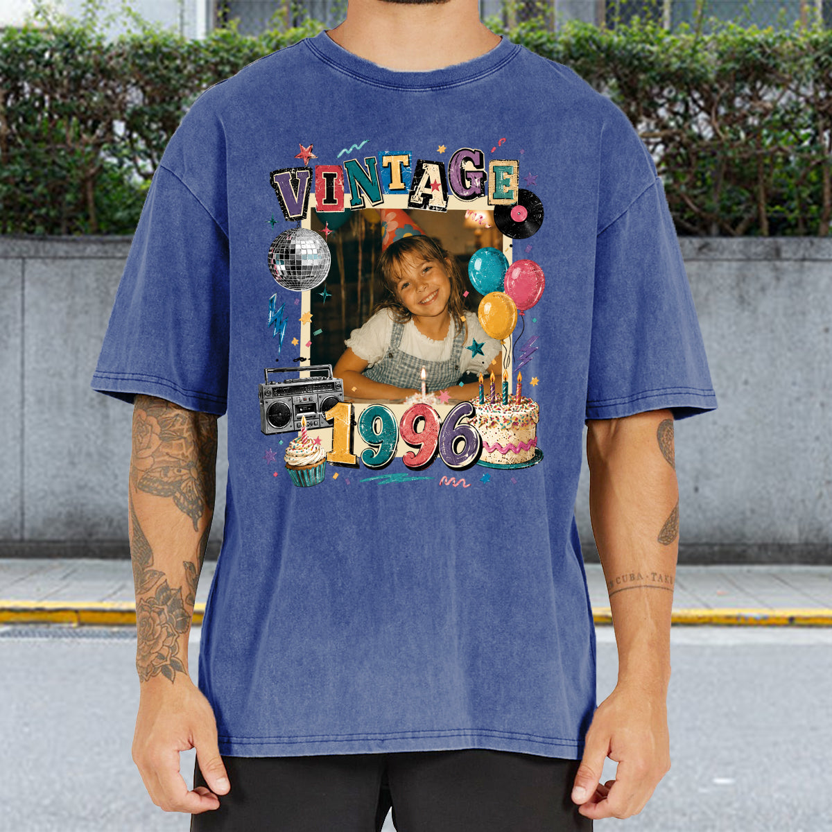 Birthday Gift - Personalized Birthday Washed T-Shirt