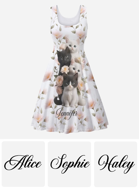Cute Kittens - Personalized Cat Sleeveless Dress