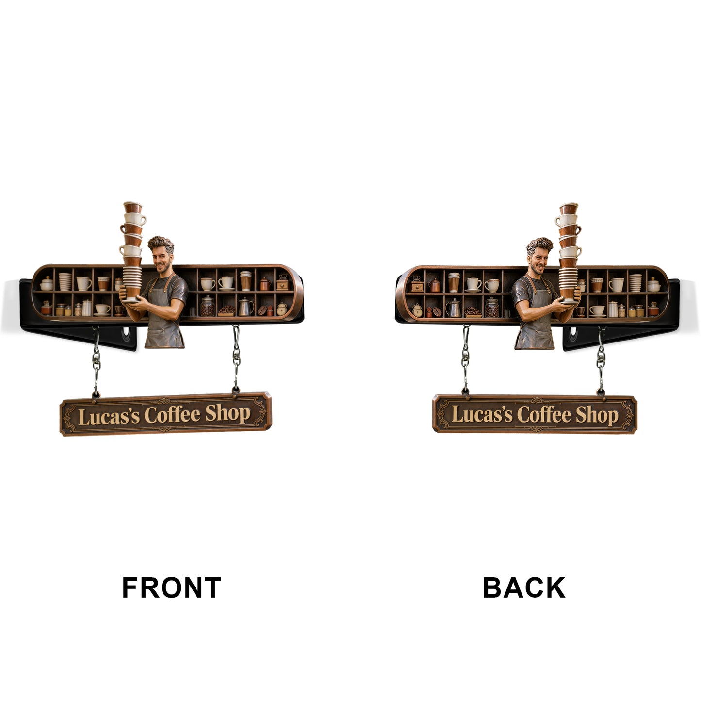 My Coffee Shop - Personalized Coffee Wooden Wall Mount Sign