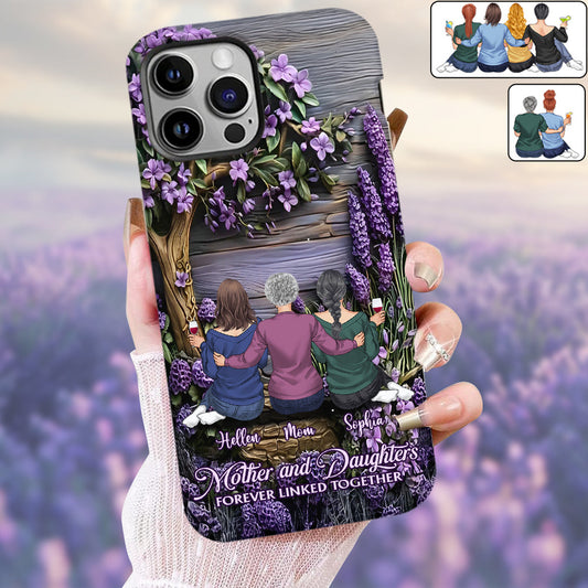 Mother And Daughters Forever Linked Together - Personalized Mother Full Print Phone Case