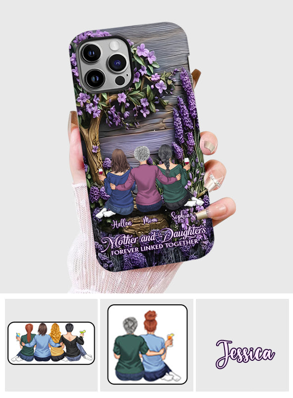 Mother And Daughters Forever Linked Together - Personalized Mother Full Print Phone Case