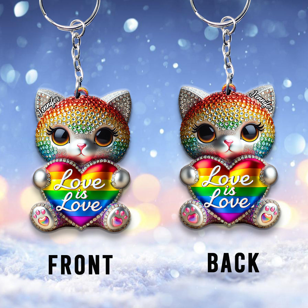 Love Is Love - Personalized LGBT Support Keychain