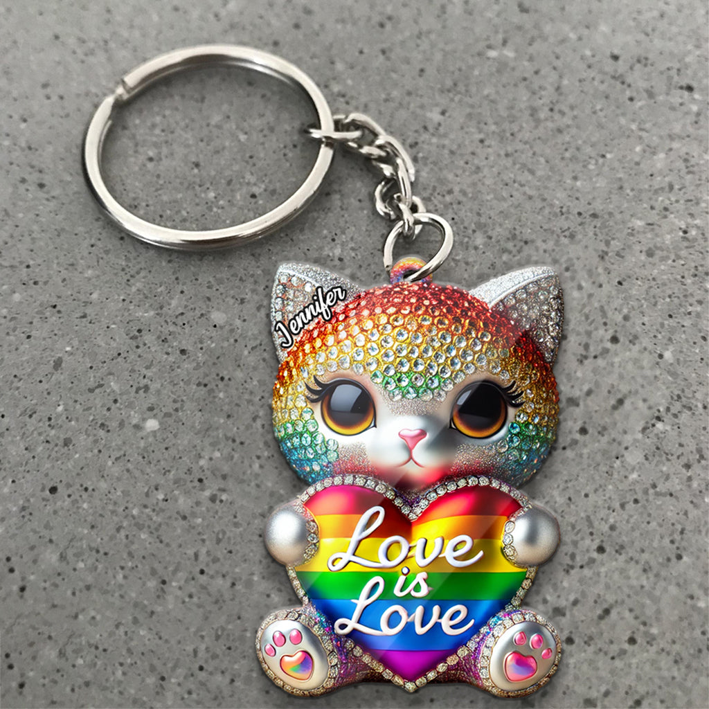 Love Is Love - Personalized LGBT Support Keychain