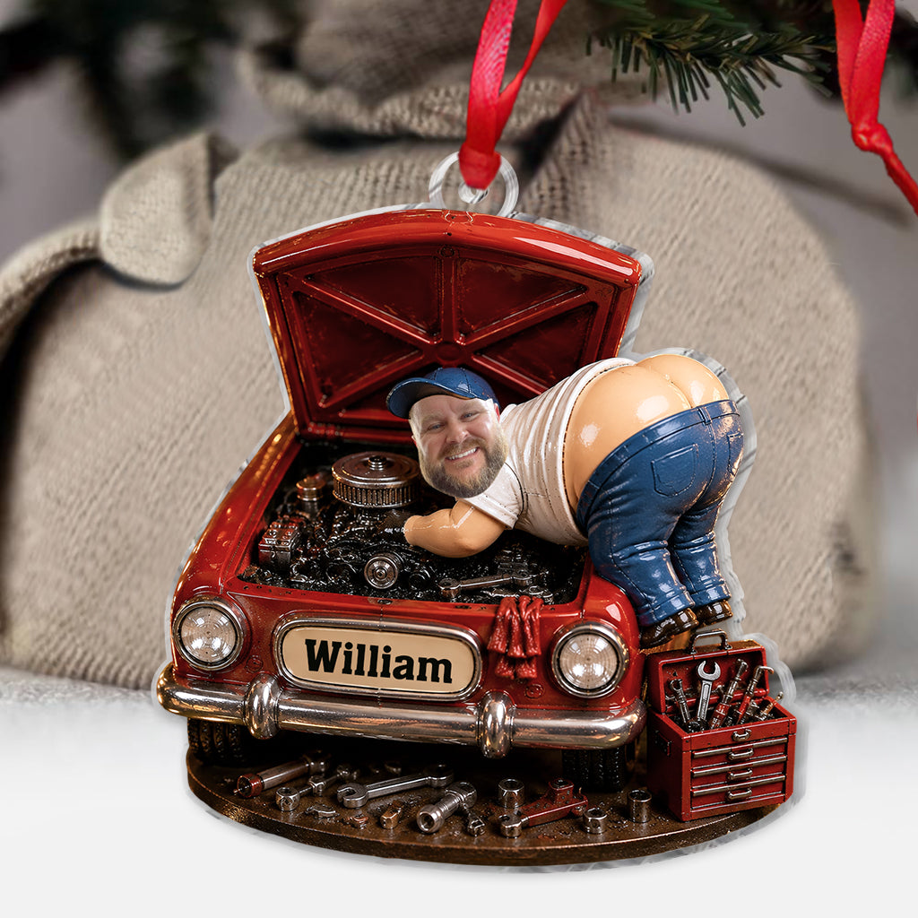 Funny Mechanic Man - Personalized Mechanic Ornament