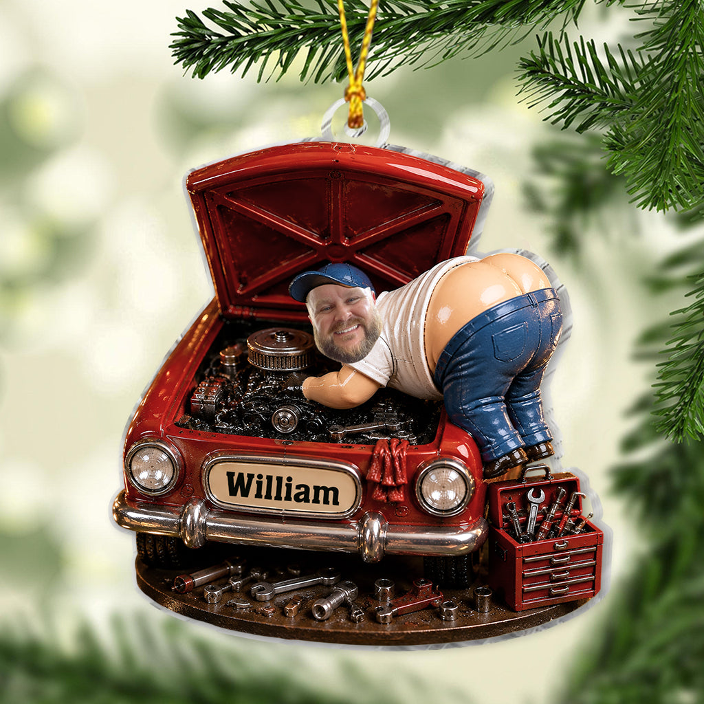 Funny Mechanic Man - Personalized Mechanic Ornament