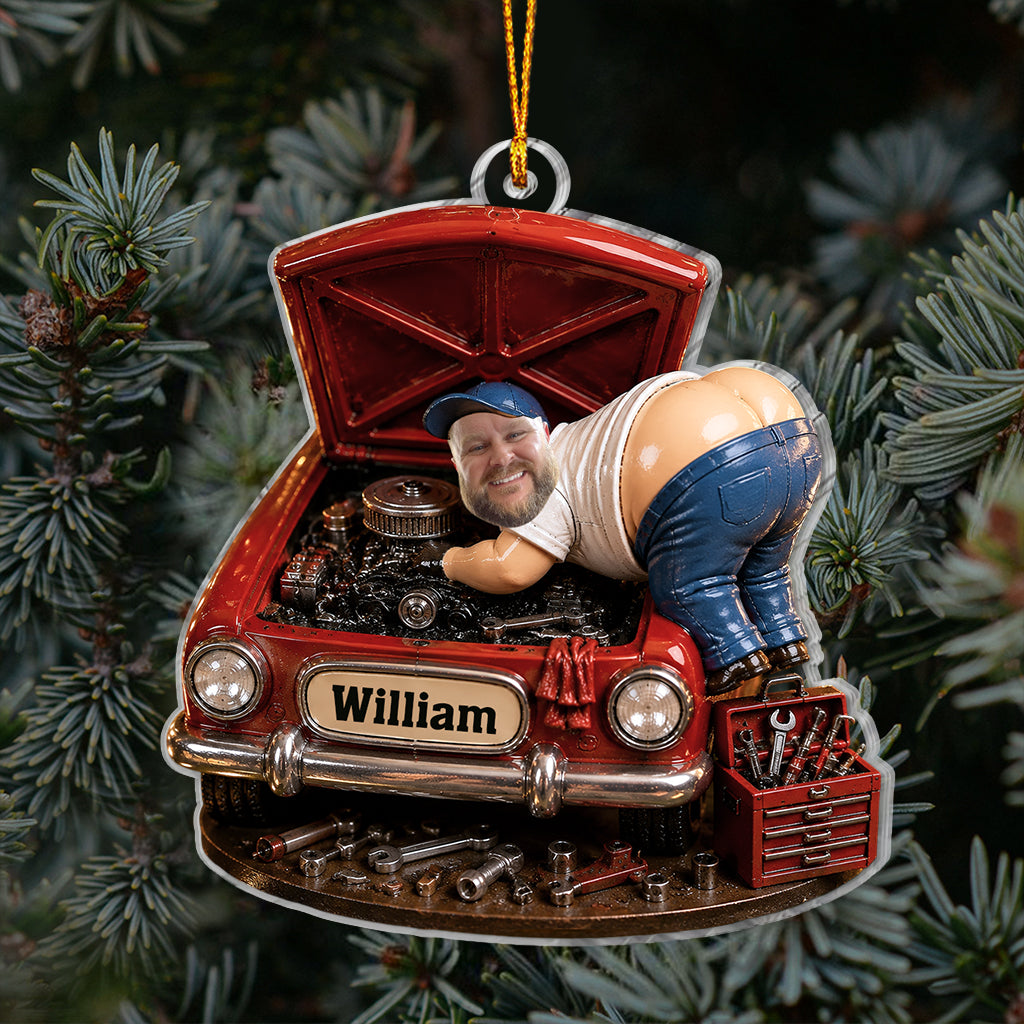 Funny Mechanic Man - Personalized Mechanic Ornament