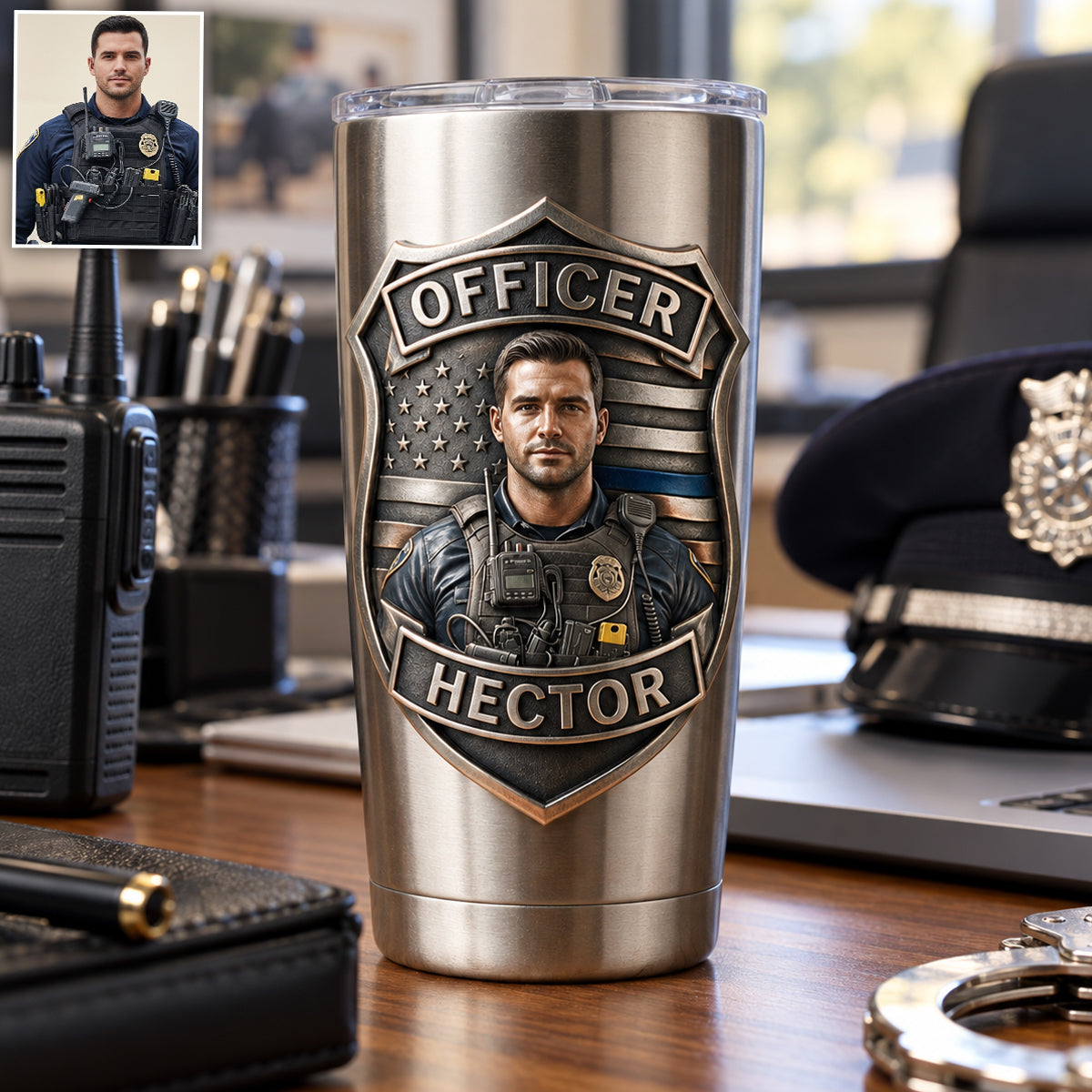 Stolze Polizei - Personalisierter Polizeibeamter Becher