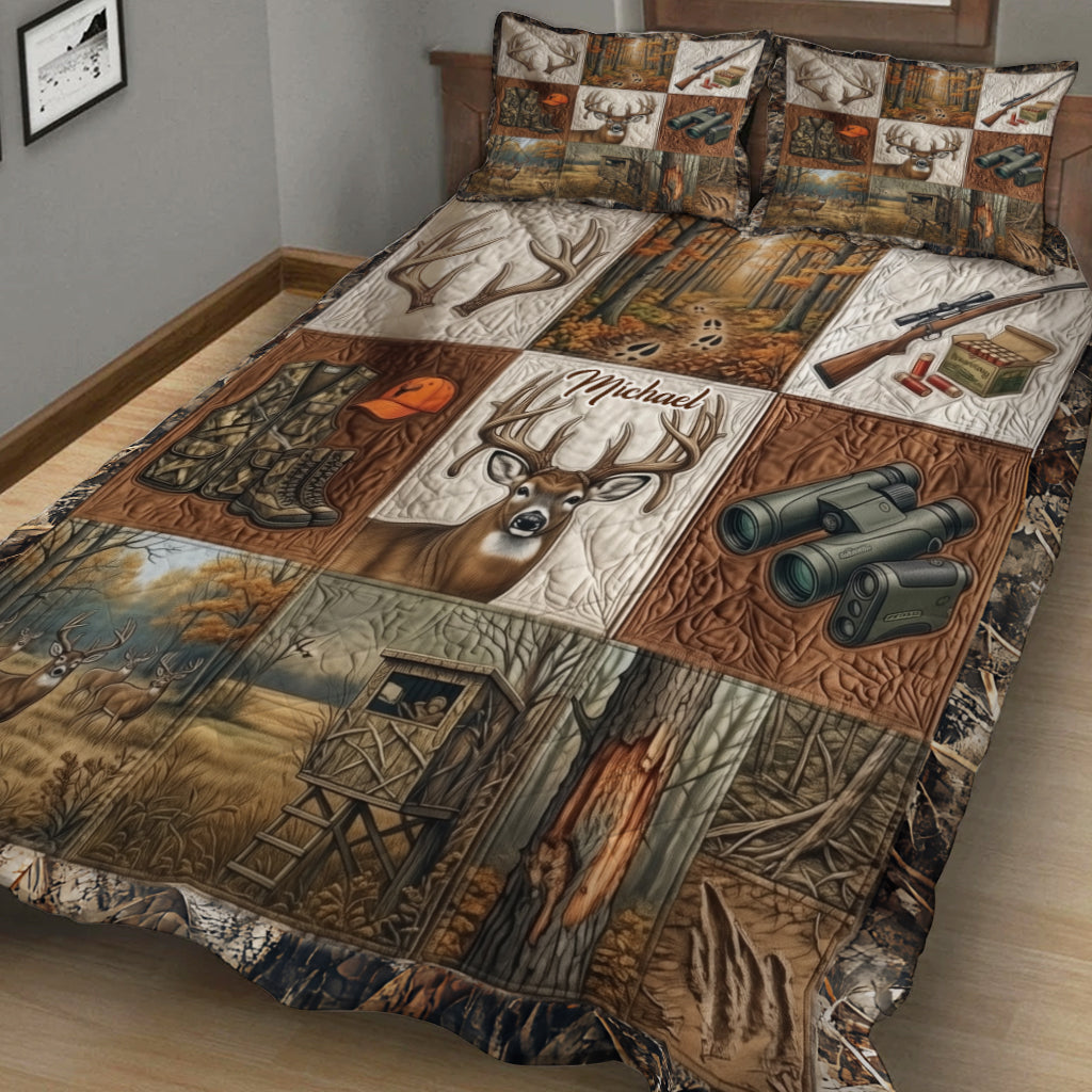 Deer Hunting - Personalized Hunting Quilt Set