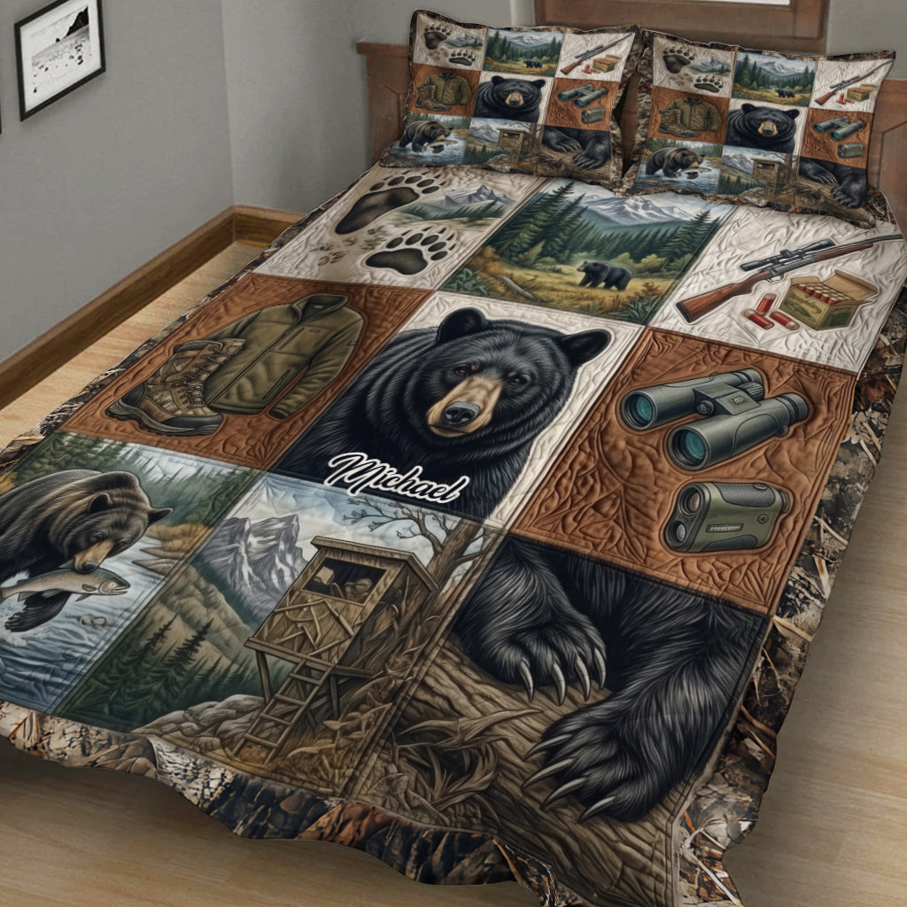 Bear Hunting - Personalized Hunting Quilt Set