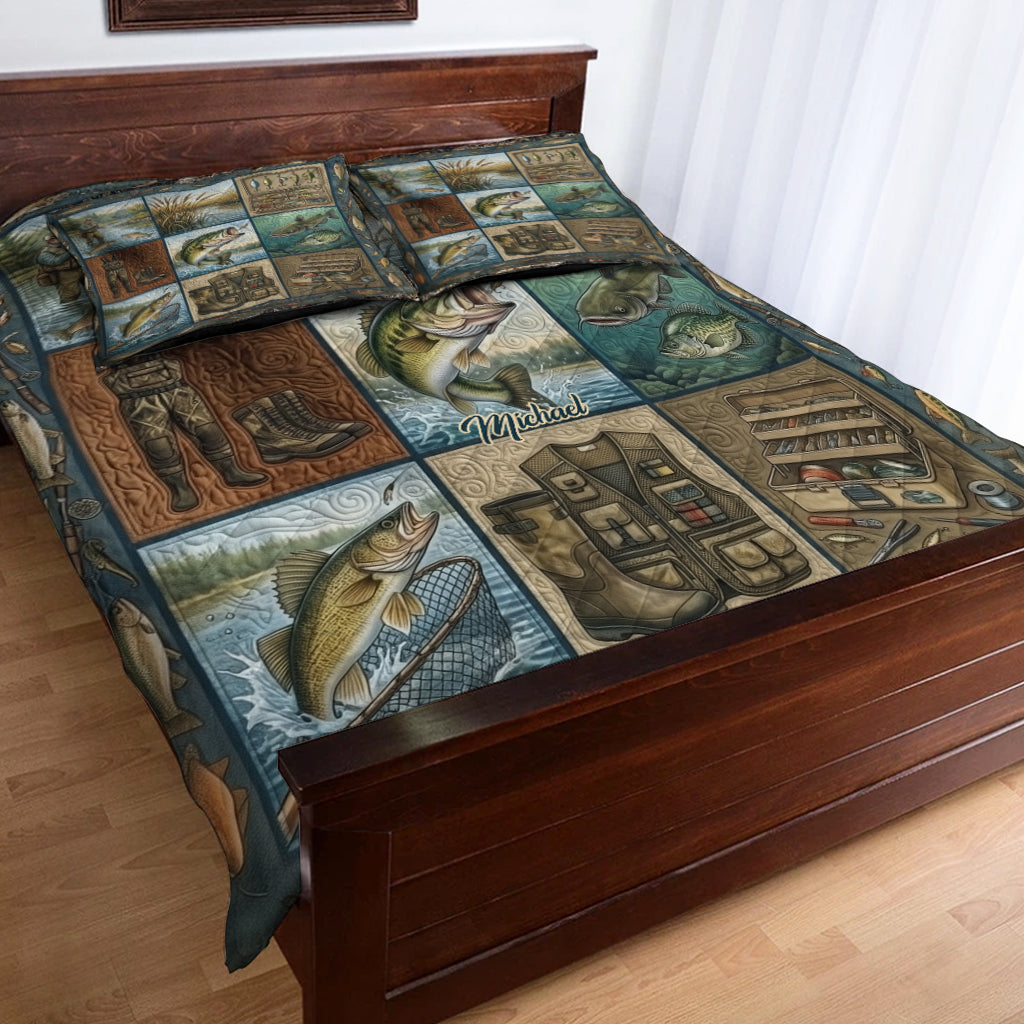 Perfect Gift For Fishing Lovers - Personalized Fishing Quilt Set