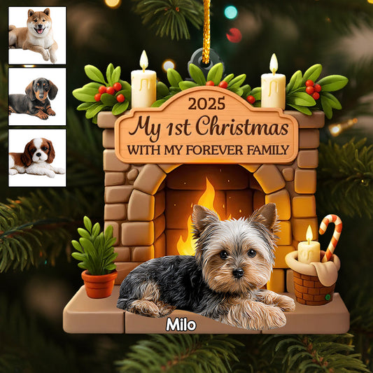 Mein erstes Weihnachten – personalisierter Hunde-Weihnachtsbaumschmuck