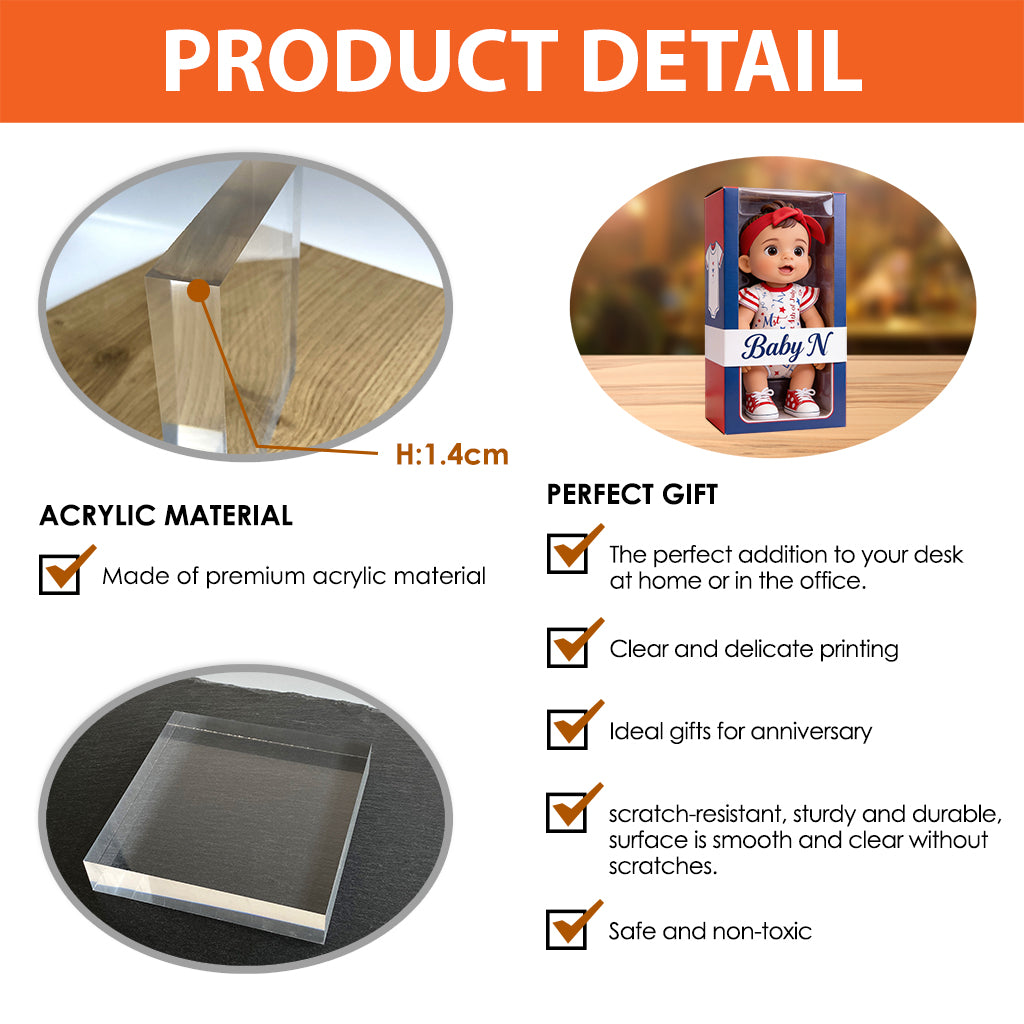 Je t'aime - Plaque acrylique personnalisée pour enfant