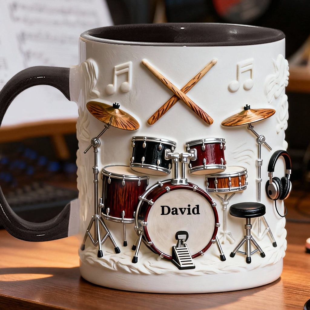 Fantastischer Schlagzeuger – Personalisierte Tasse und Untersetzer mit Schlagzeugmotiv
