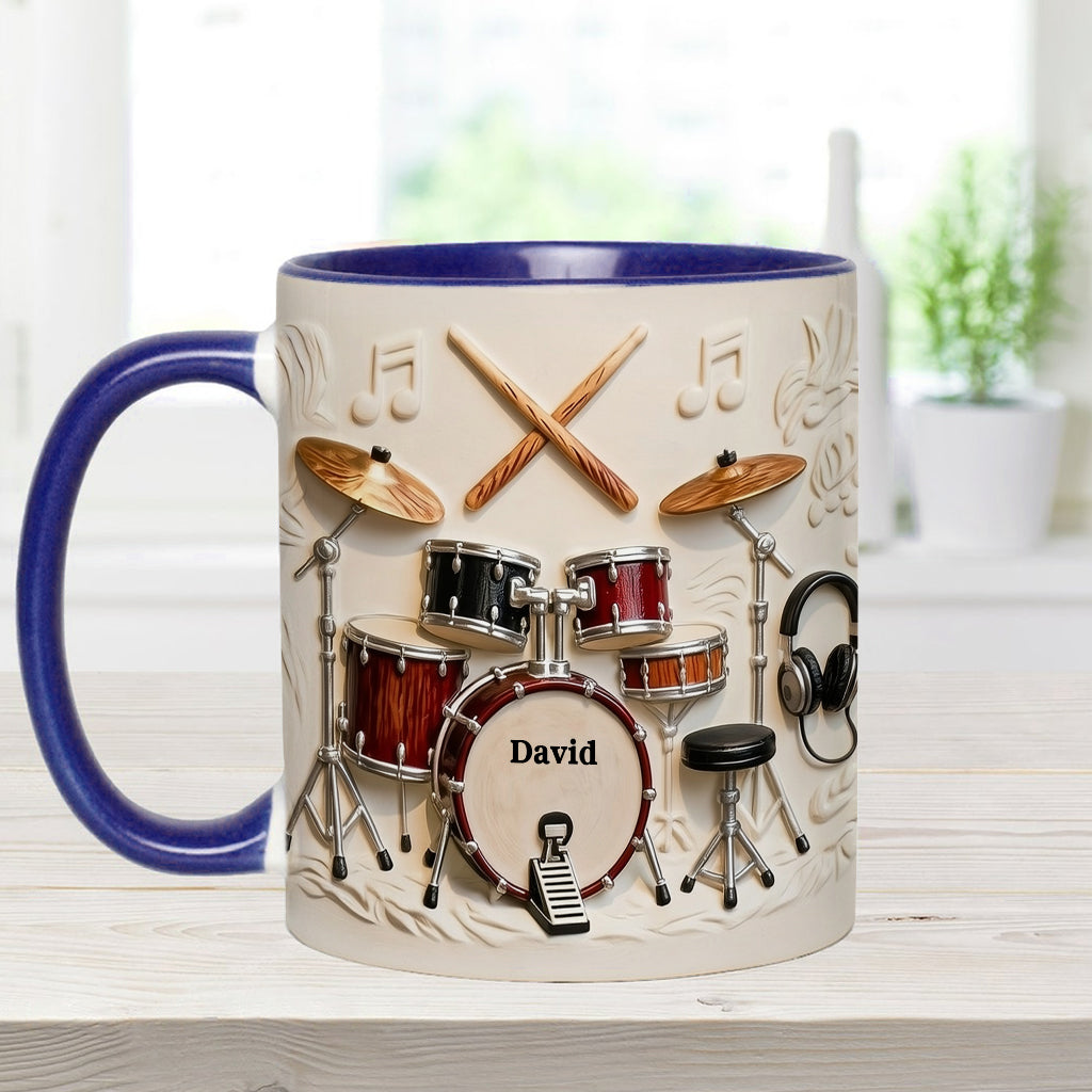 Fantastischer Schlagzeuger – Personalisierte Tasse und Untersetzer mit Schlagzeugmotiv