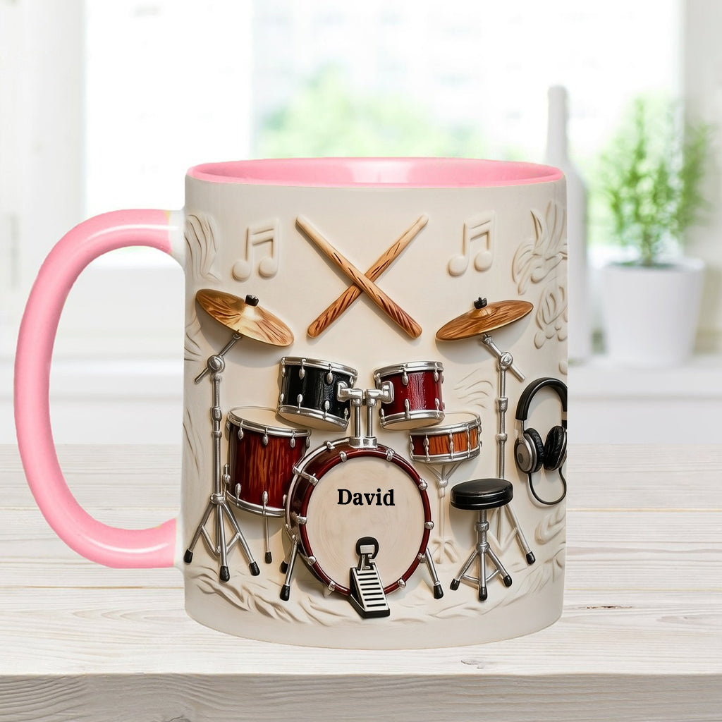 Fantastischer Schlagzeuger – Personalisierte Tasse und Untersetzer mit Schlagzeugmotiv