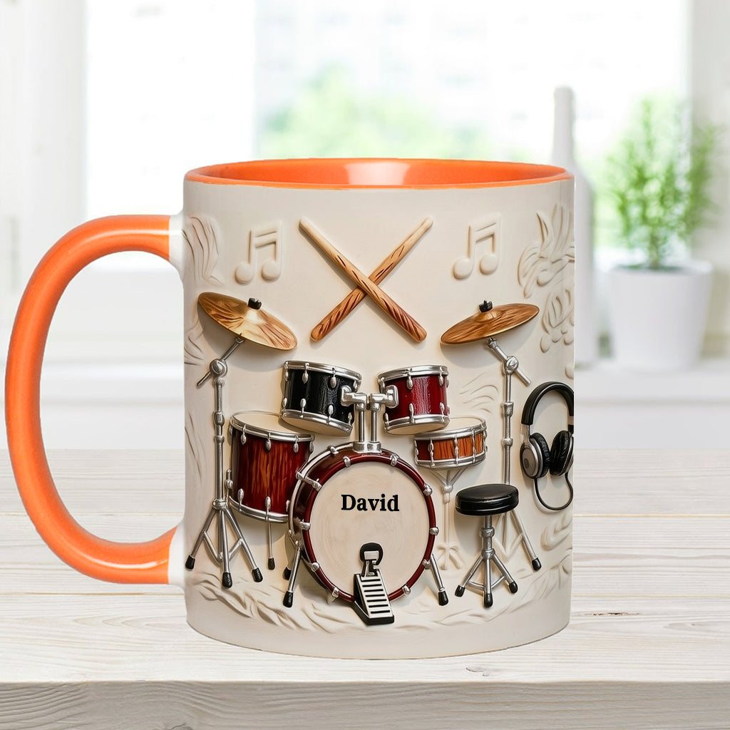 Fantastischer Schlagzeuger – Personalisierte Tasse und Untersetzer mit Schlagzeugmotiv