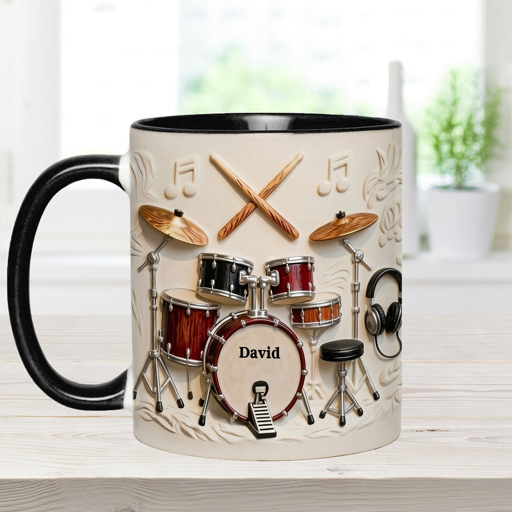 Fantastischer Schlagzeuger – Personalisierte Tasse und Untersetzer mit Schlagzeugmotiv