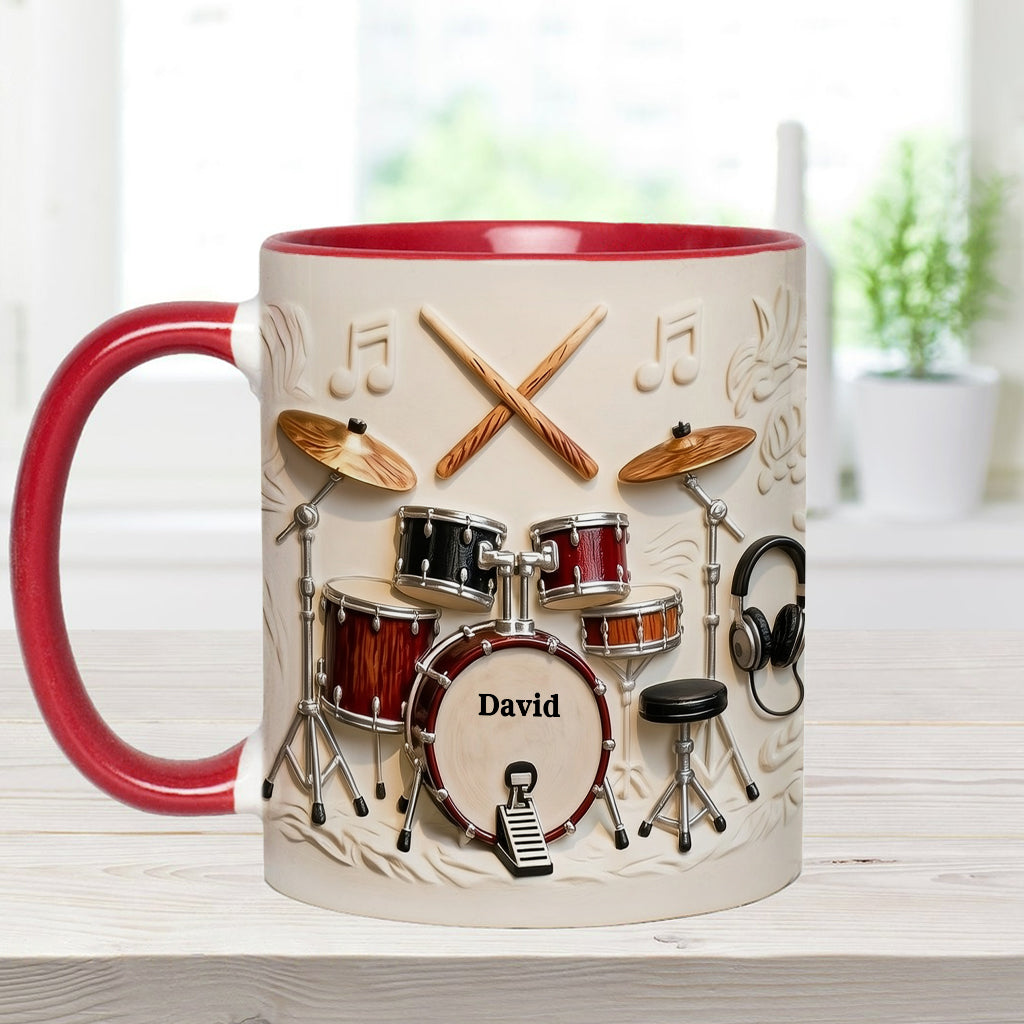 Fantastischer Schlagzeuger – Personalisierte Tasse und Untersetzer mit Schlagzeugmotiv