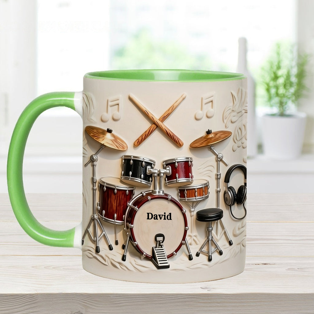 Fantastischer Schlagzeuger – Personalisierte Tasse und Untersetzer mit Schlagzeugmotiv