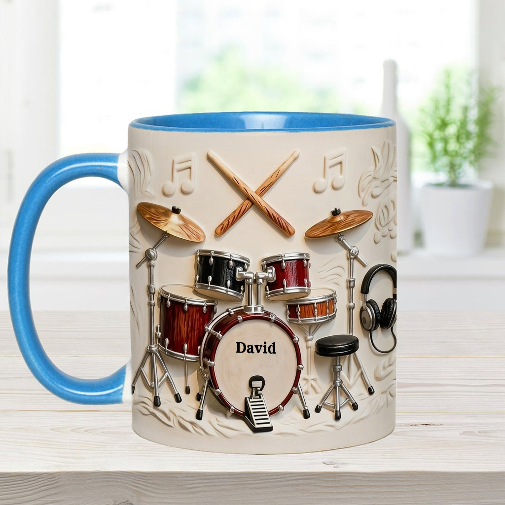 Fantastischer Schlagzeuger – Personalisierte Tasse und Untersetzer mit Schlagzeugmotiv