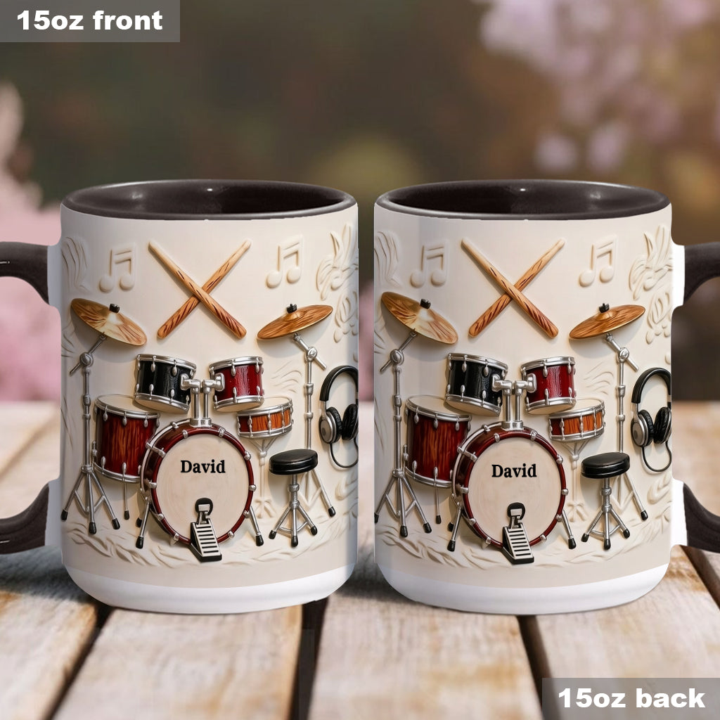 Fantastischer Schlagzeuger – Personalisierte Tasse und Untersetzer mit Schlagzeugmotiv