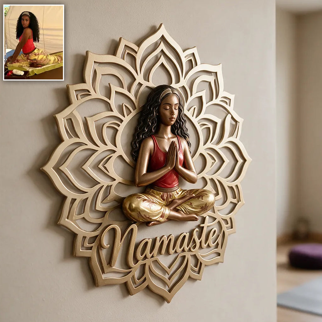 Namaste - Personalized Yoga 3D Printed Cut Metal Sign