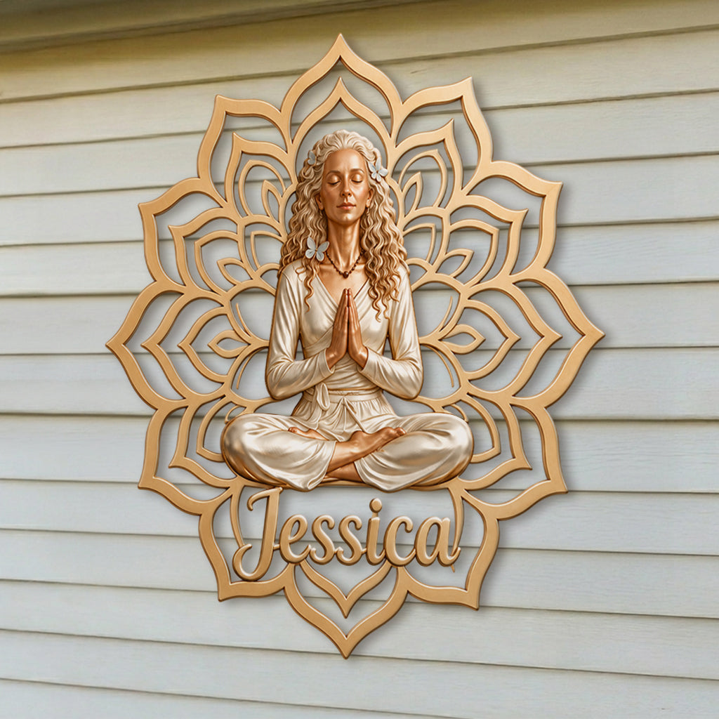 Namaste - Personalized Yoga 3D Printed Cut Metal Sign