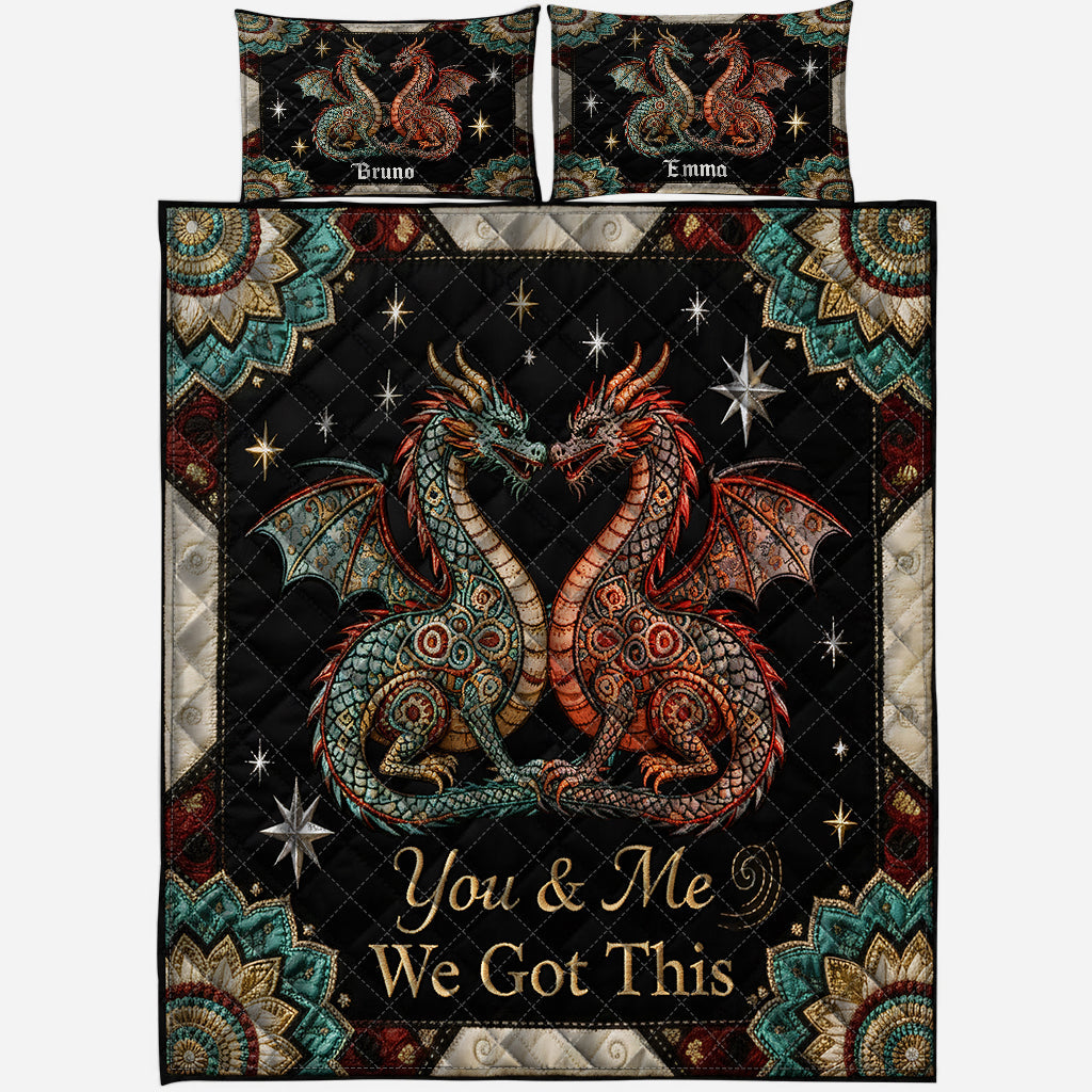 You & Me We Got This - Personalized Dragon Quilt Set