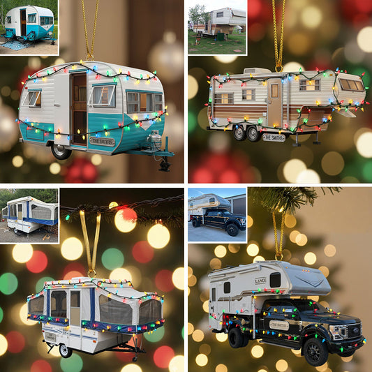 Love Camping Lovely Campers - Personalized Camping Transparent Ornament