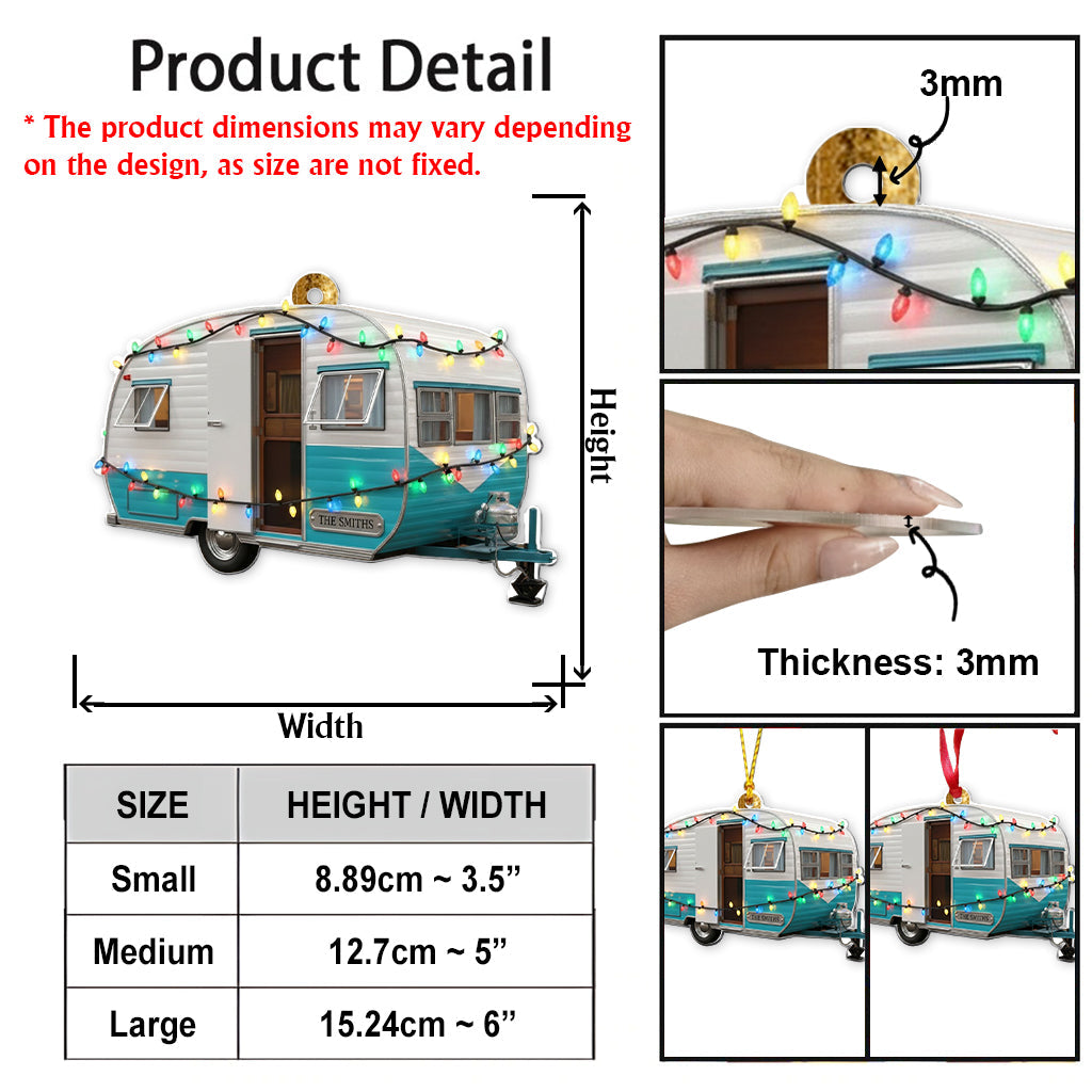 Love Camping Lovely Campers - Personalized Camping Transparent Ornament