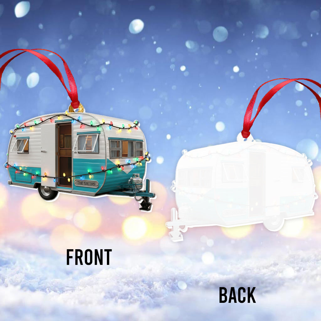 Love Camping Lovely Campers - Personalized Camping Transparent Ornament