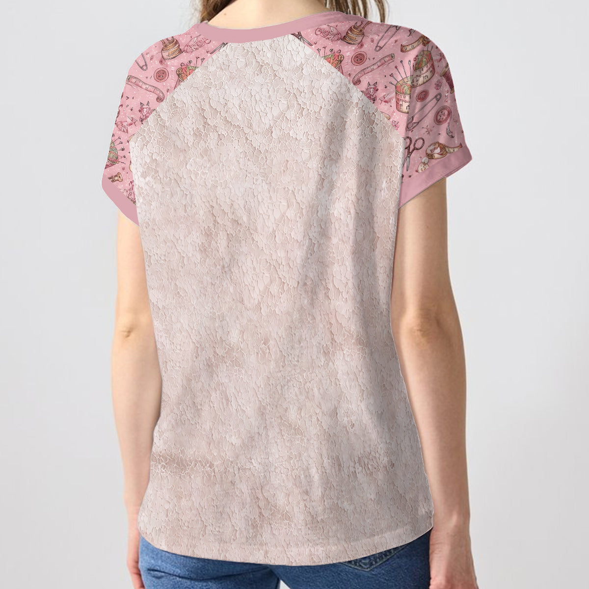 Love Sewing - Personalized Sewing Fully Printed V-Neck T-Shirt