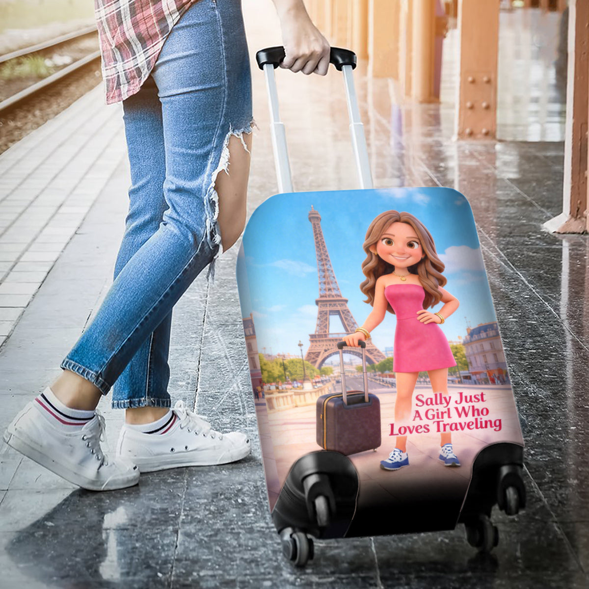Any Photo Adventure Awaits - Personalized Travelling Luggage Cover
