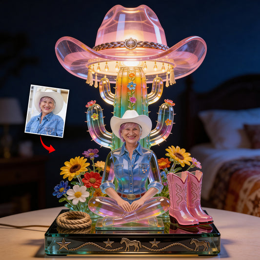 Rodeo Western Theme - Personalized Cowgirl Acrylic LED Night Light