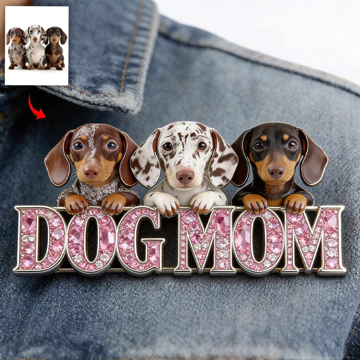 Personalisierte Hundepin - Foto nach Wahl