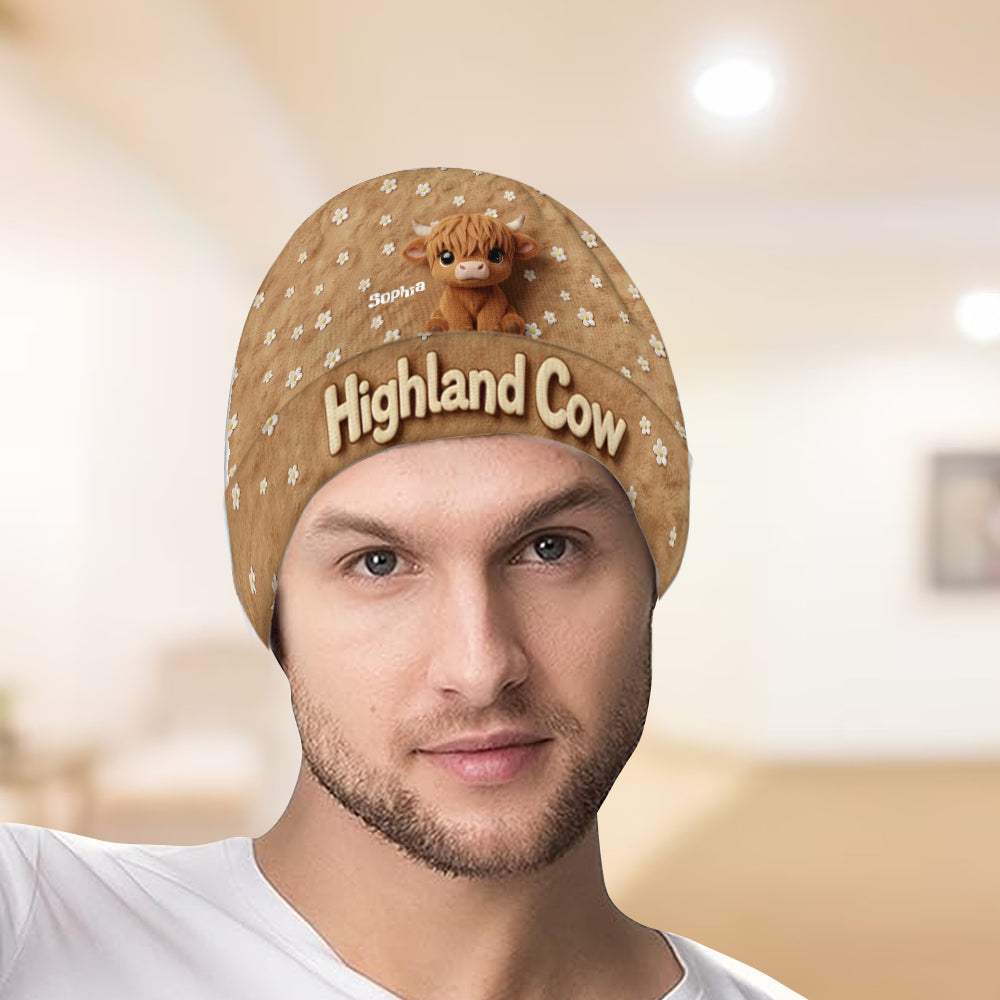 Cute Highland Cow - Personalized Highland Cow Beanie Hat