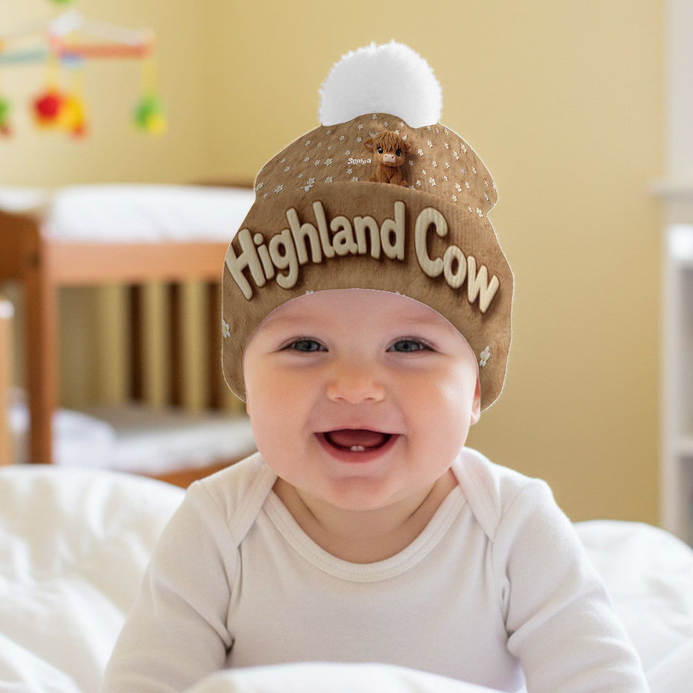 Cute Highland Cow - Personalized Highland Cow Beanie Hat