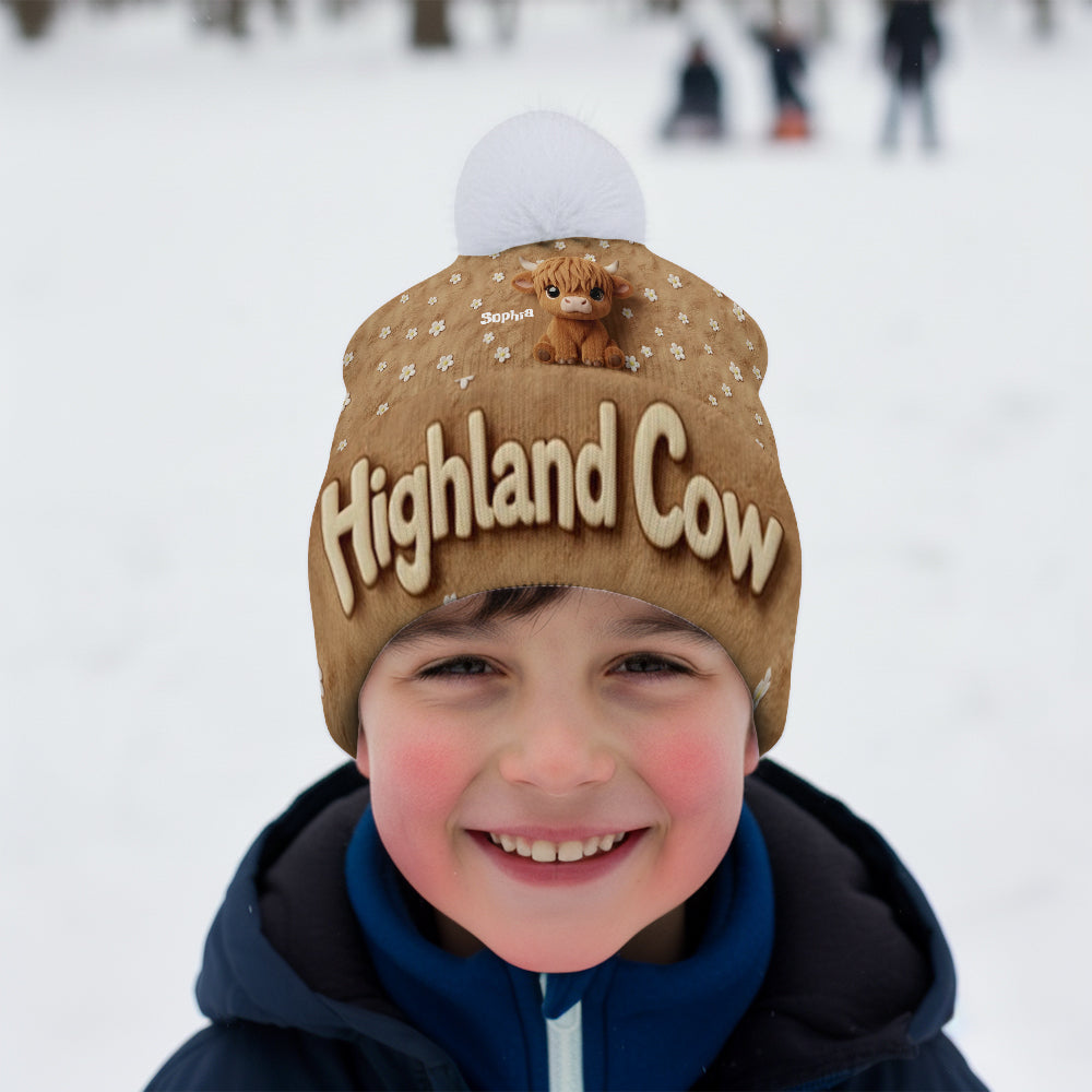 Cute Highland Cow - Personalized Highland Cow Beanie Hat